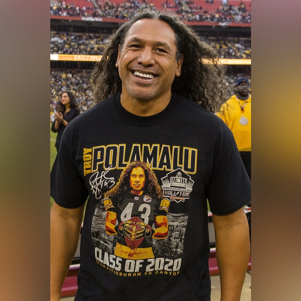 Troy Polamalu Pittsburgh Steelers 2020 NFL Hall Of Fame T-Shirt XL